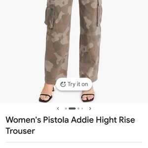 Pistola Camo Wide-Leg Cargo Trousers in Olive & Tan